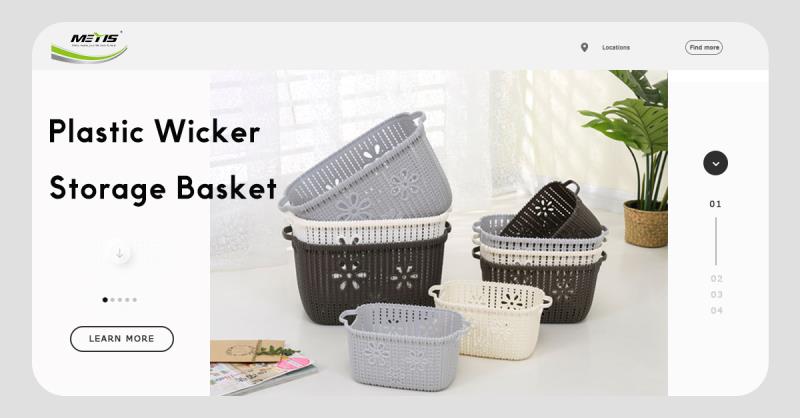Metis Plastic wicker storage basket 