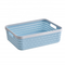 Household design large square plastic handle storage basket