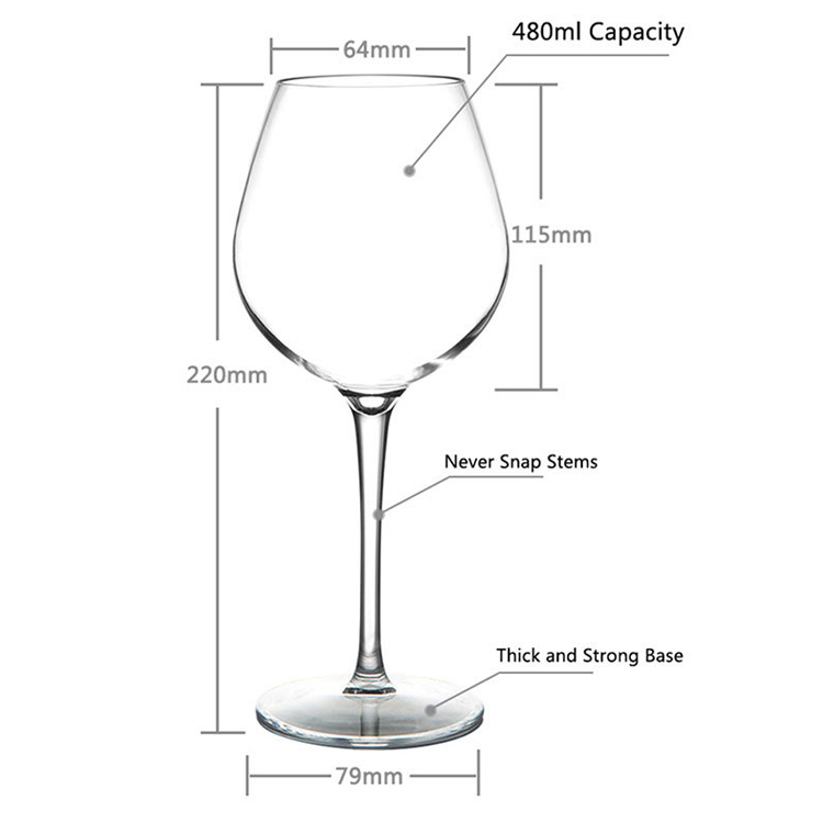 Unbreakable Red Wine Glasses 17 oz Tritan Plastic Reusable Stemware Plastic Wine Cup