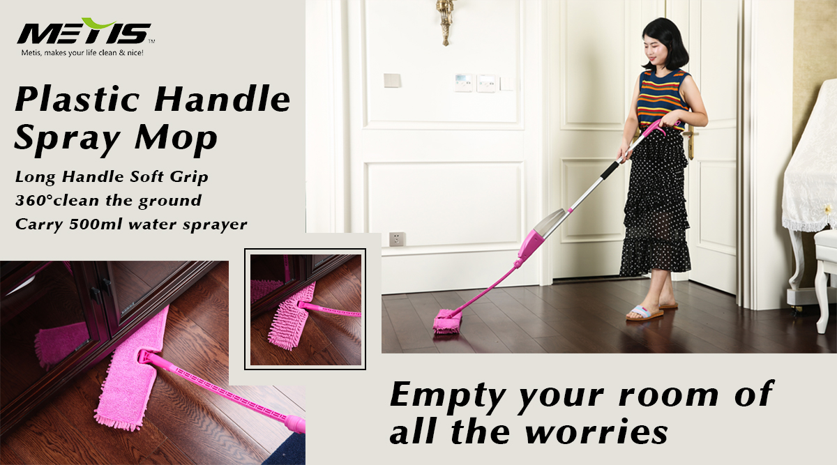 Plastic handle spray mop