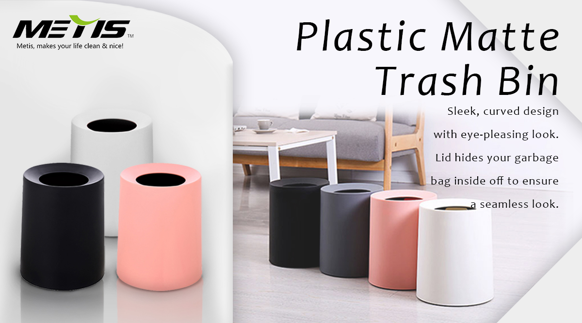 Plastic Matte Trash Bin