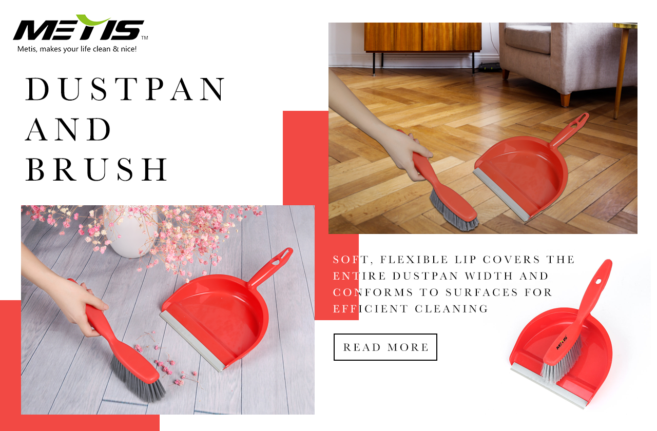 dustpan and brush set are small and made with high quality PET fibers