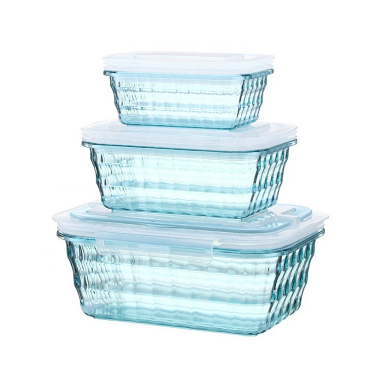 china houseware supplier A4007-2 kitchen refrigerator crystal food storage box