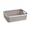 Household design large square plastic handle storage basket
