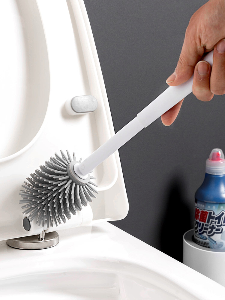 TPR Toilet Brush Head Soft Rubber Wall Hanging Long Handle Toilet Cleaning Brush M1005