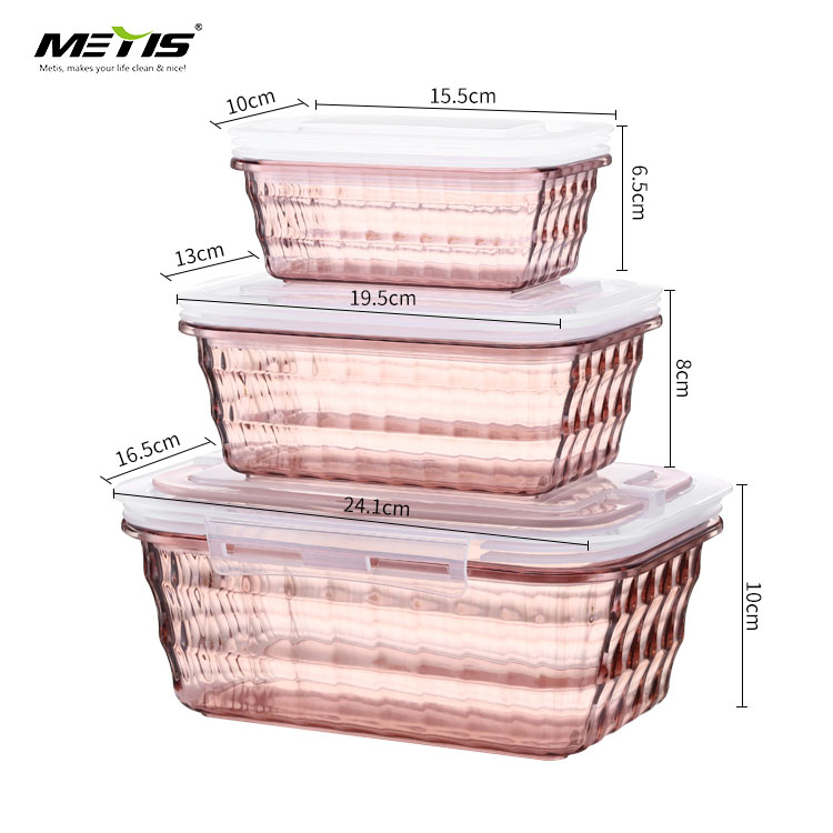 china houseware supplier A4007-2 kitchen refrigerator crystal food storage box
