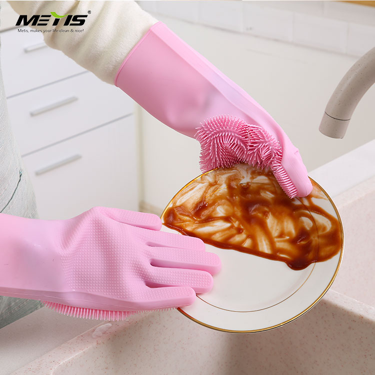 METIS high quality Kitchen Cleaning Silicone Wash Magic Rubber Food Grade Latex Free Kids Dishwashing Gloves