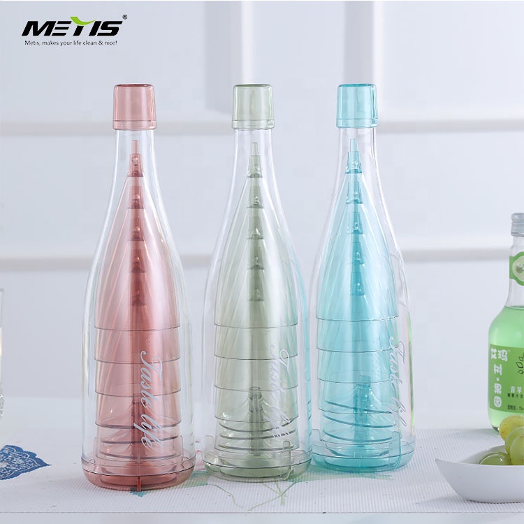 Portable integrated detachable plastic wine glass set for travel A4006