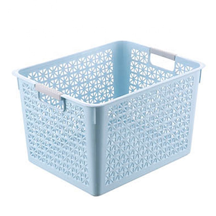 Europe style multipurpose 11L Large volume household plastic hollow-out square receiving basket