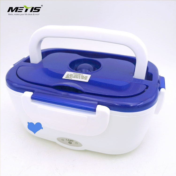 Car usage stainless steel 12V electric lunch box with spoon and handle Metis B9003-2