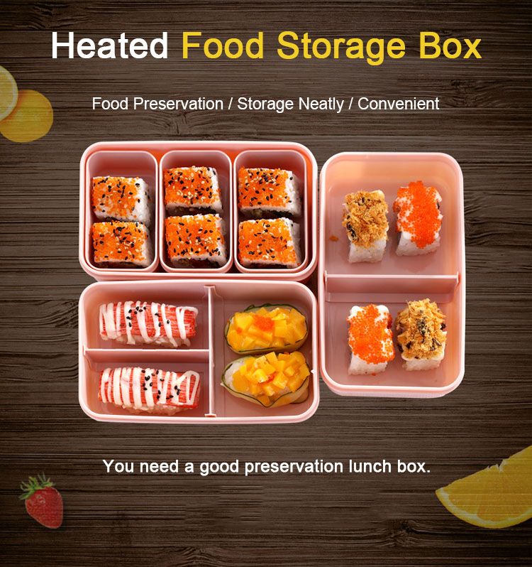 Plastic Microwavable Heated Thermal Leak Proof Bento Lunch Box