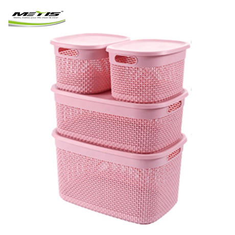 Home classroom paper plastic storage basket tray with handles