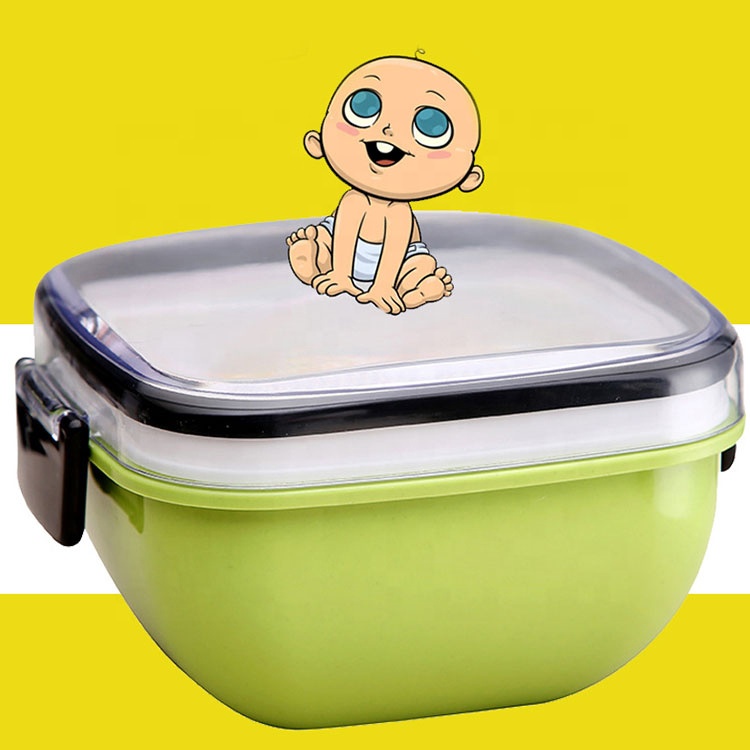 Microwave dishwasher safe leakproof meal prep double layers lunch box with bowl and spoon