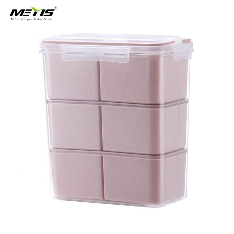High quality good appearance square 6 parts divided picnic plastic lunch box