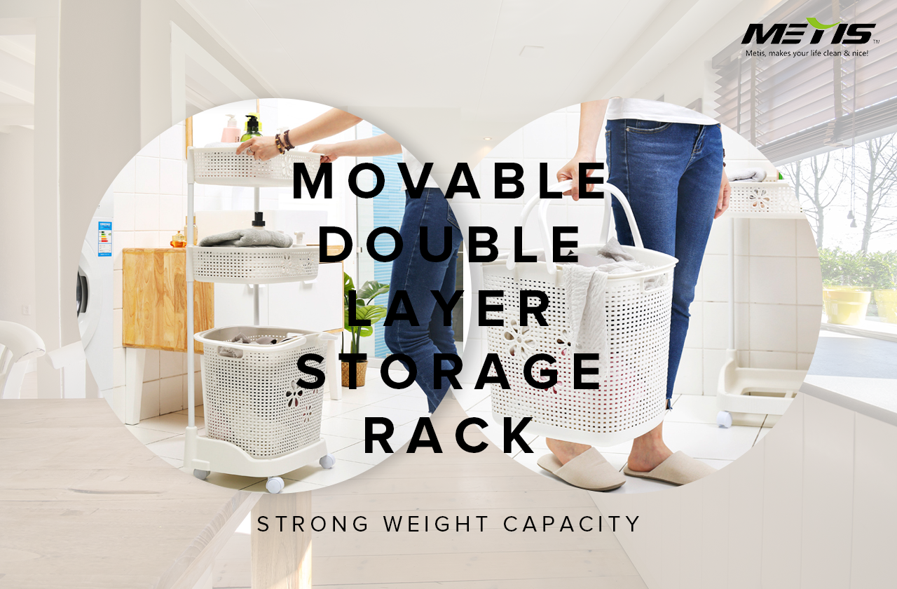 double-layer storage racks are made of PP material