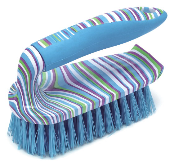 Laundry brush with tpr softer grip in plastic