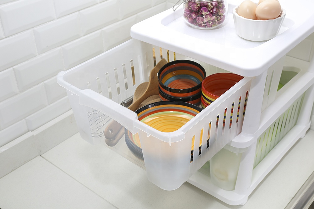 Transparent hollow out Sturdy durable Plastic drawer storage box