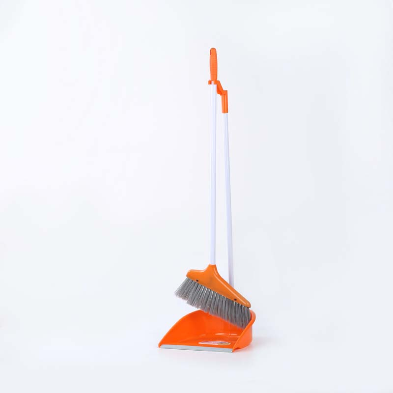 Household Cleaning Windproof Plastic Material Long Handle Broom and Dustpan Set 9031