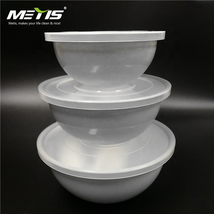 Unbreakable Plastic and Round Rim Salad Bowls Set of 4