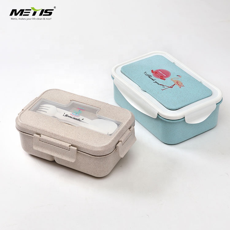 Eco-Friendly Wheat Straw Food Containers kids Stocked Lunch Box For kitchen