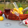 Portable Reusable Plastic Wine and Champagne Glasses Set of with Storage Bottle for Picnic Party and Camping