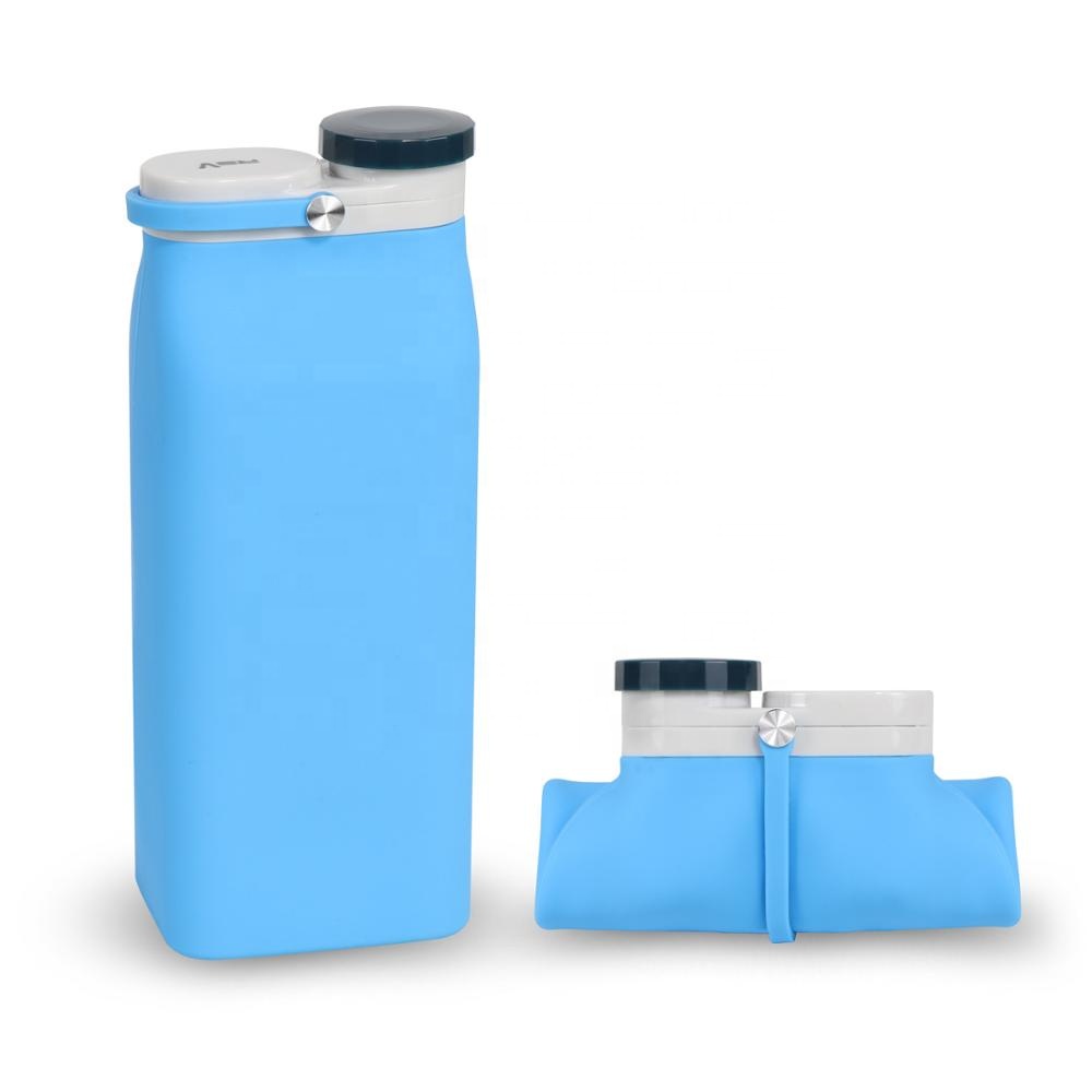 A Traveling Foldable Bpa Free Silicone Drinking Collapsible Sports Water Bottle With Custom Logo