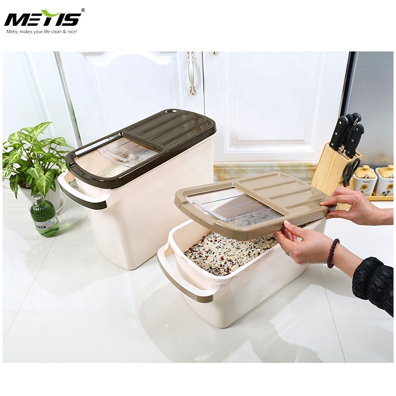Home Best Price Kitchen Plastic Box Rice Storage Bin For Food With Handle