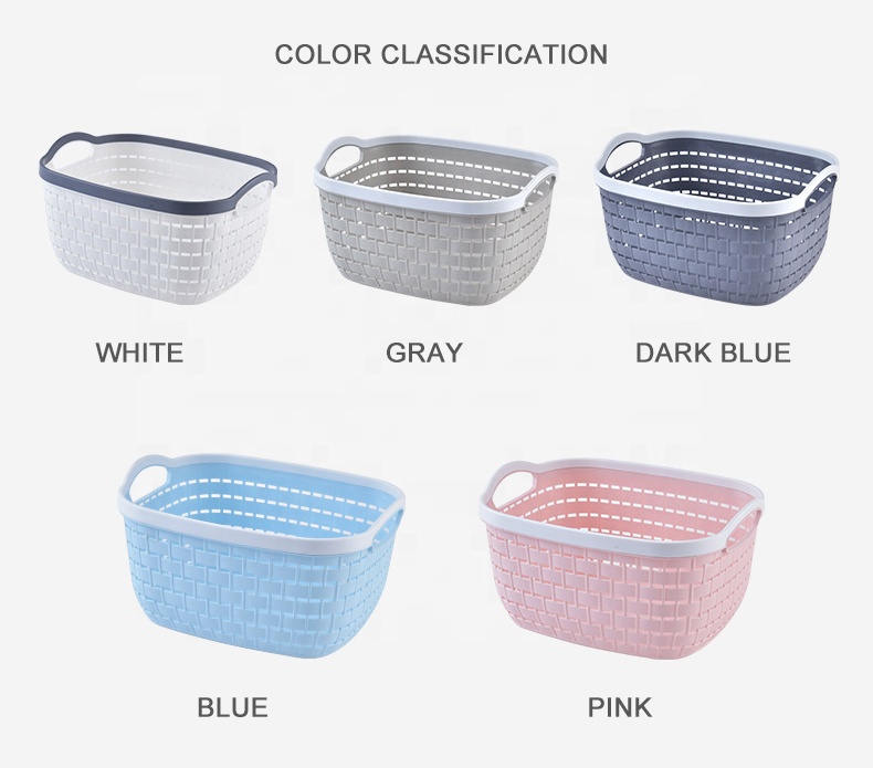 2020 new design high-quality woven plastic storage basket with enlarged design handle